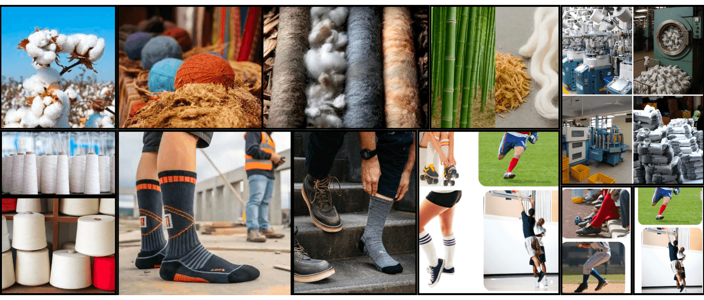 AIMS Hosiery - Raw materials, manufacturing process, and premium sock products